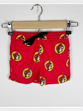 Buc-ees Toddler Size 2T Swim Trunks Shorts Graphic Red Lined